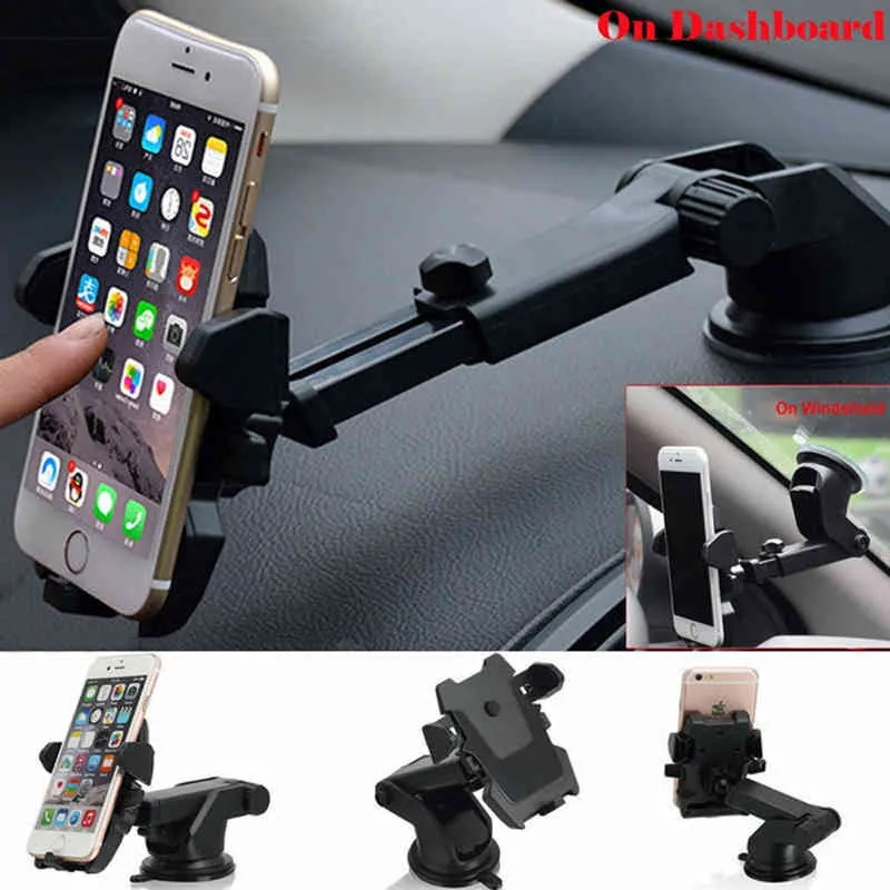 Support universel de support de téléphone portable de voiture tournant le support de pare-brise de bras long de 360 degrés pour le GPS
