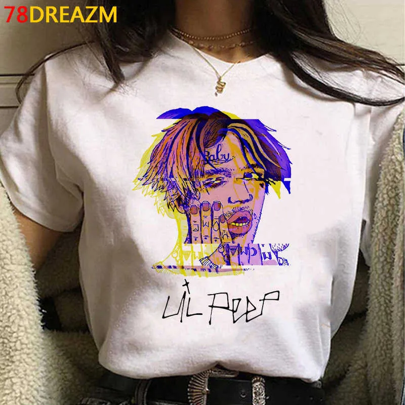 Lil peep summer top manlig vit t-shirt streetwear plus storlek grunge hajuku kawaii topp tees kawaii x0621