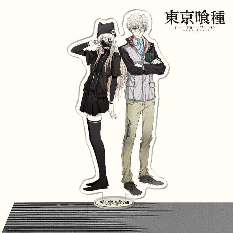 Anime Tokyo Ghoul Acrilico Figura Del Basamento Modello Piatto Scrivania Decorazione Del Fumetto Kaneki Ken Touka Kirishima In Piedi Piatto Giocattolo Gioielli G1019