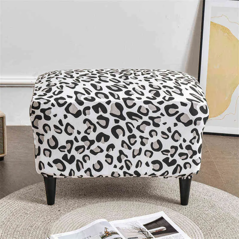 Leopard Print Osman Covers Spandex Rec Stool All-Inclusive Footestool Meble Protector Sofa Footrest 2111164770950