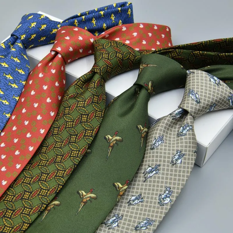 Mäns affärsblommor slips personlighet retro hong kong stil 9 cm bredd casual tryckt cashew blommor fågel slips gåvor till män242v