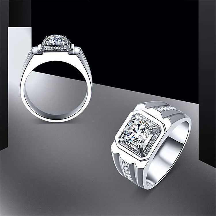 Damenringe Kristall platiniert 18K Gold Diamantring Herren Hochzeit Herren Lady Cluster Stile Band