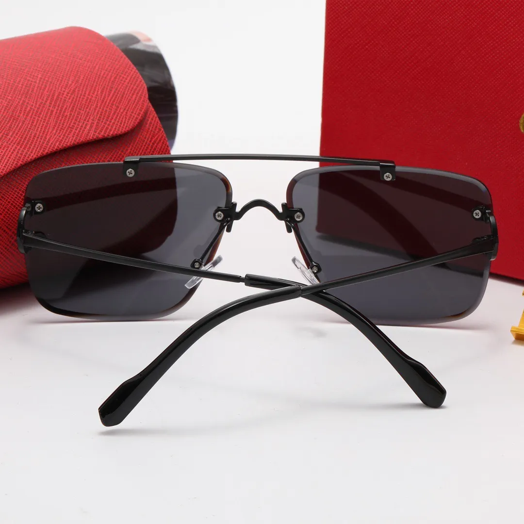 Oversized sem aro chifre de búfalo óculos de sol quadrados ponte dupla estilos de verão mens designer óculos para homens mulheres preto 2056