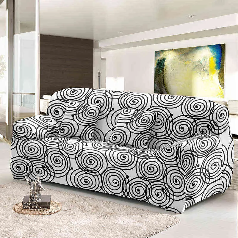 Funda de sofá en forma de L geométrica a la moda para sala de estar 1/2/3/4 plazas tamaño Universal funda elástica funda de almohada disponible 211207