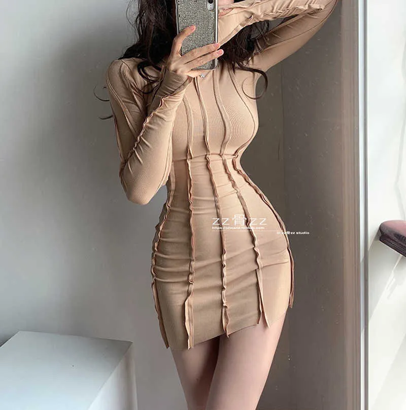 French Spring Summer Tops Round Neck Irregular Pleated Lace Ruffle Solid Color Mini Dress Korean Female Anchor Dresses NPW8 210603