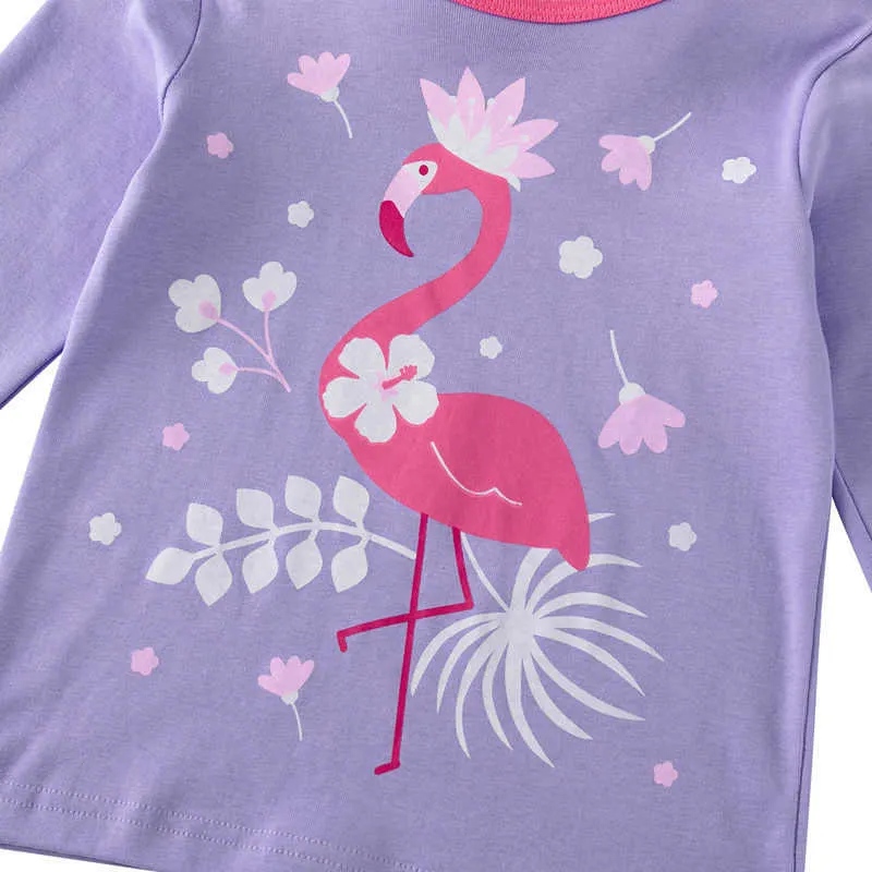 TUONXYE Bambini Flamingo Pigiama Set Ragazze Unicorno Pigiama Pijama Infantil Bambini Pigiama Sleepwear Abbigliamento Bambino Estate Autunno 210908