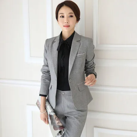 Suit Business Wear Women's Ladies Trousers Skirt White Collar Work Clothes Tooling High Quality 220221