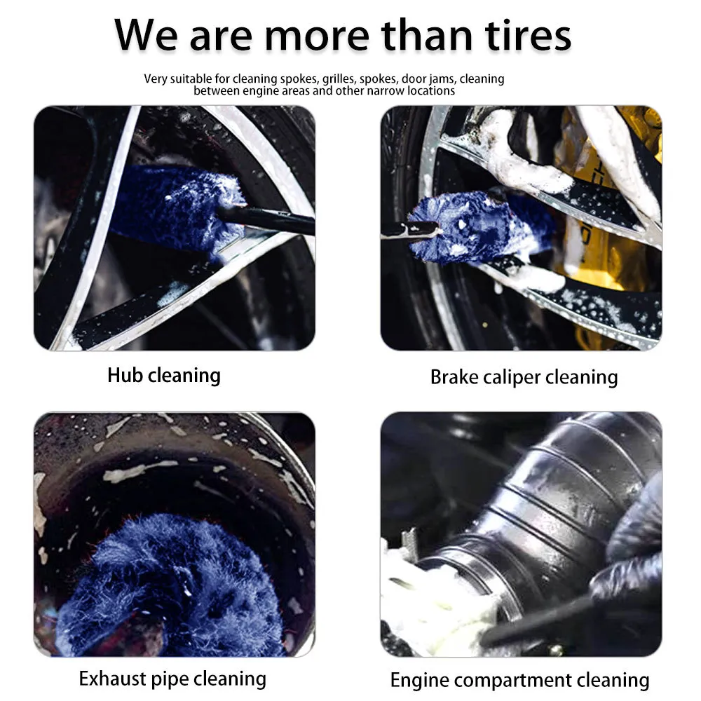Nettoyage des pneus en microfibre longue portée roue détaillant brosse anti-rayures moto jante soin outil de lavage