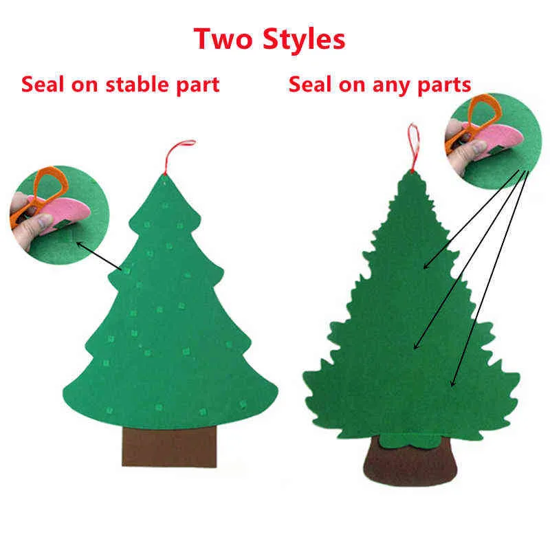 LBSISI Life DIY Felt Christmas Tree Xmas Decorations Year Kids Gift Toys Door Wall Hanging Ornaments For Home Navidad 211104