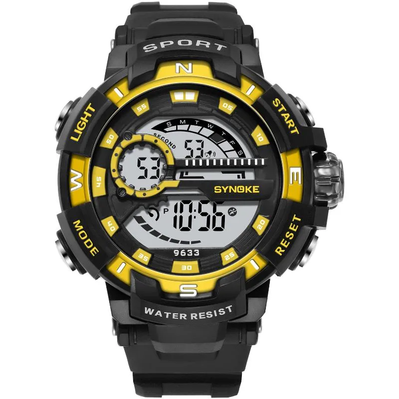 Herren Digital Watch Sport Armaturen Uhren Männer 5Bar wasserdichte elektronische Uhr Männlich G Militärstil LED Reloj Hombre 9633 Armbanduhren 227b