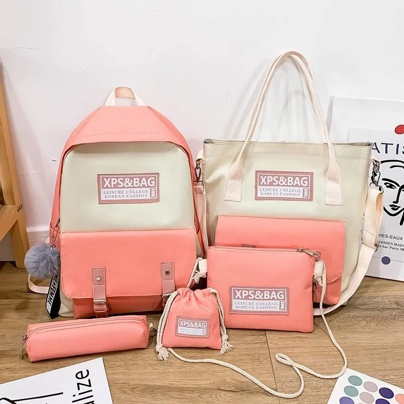 Повседневные рюкзаки модные женщины установить школьную сумку милые корейские сумки для плеча колледжа для девочек -подростков Book263u