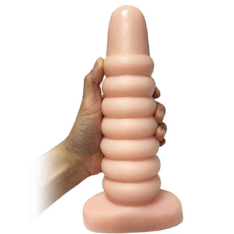 NXY Dildos Anal Brinquedos Super Grande Threaded Vestibular Plug Para Homens e Mulheres Masturbação Dispositivo Soft Expansão Externa Diversão Adult Products 0225