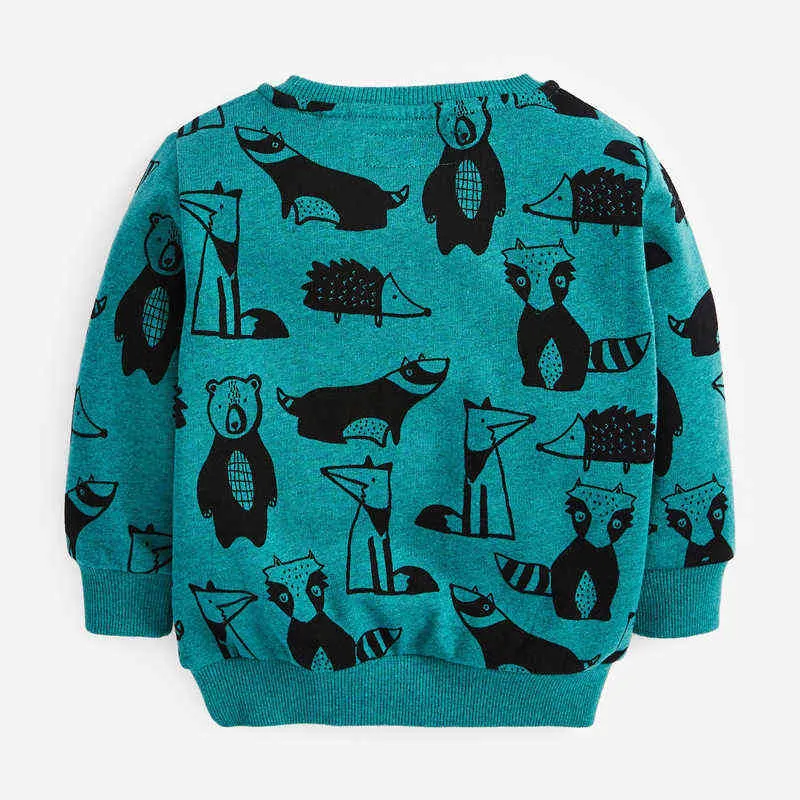 Little maven Boys Sweatshirts Animal Bear Print Vêtements pour enfants Automne pour enfants Vêtements Bébé 211111