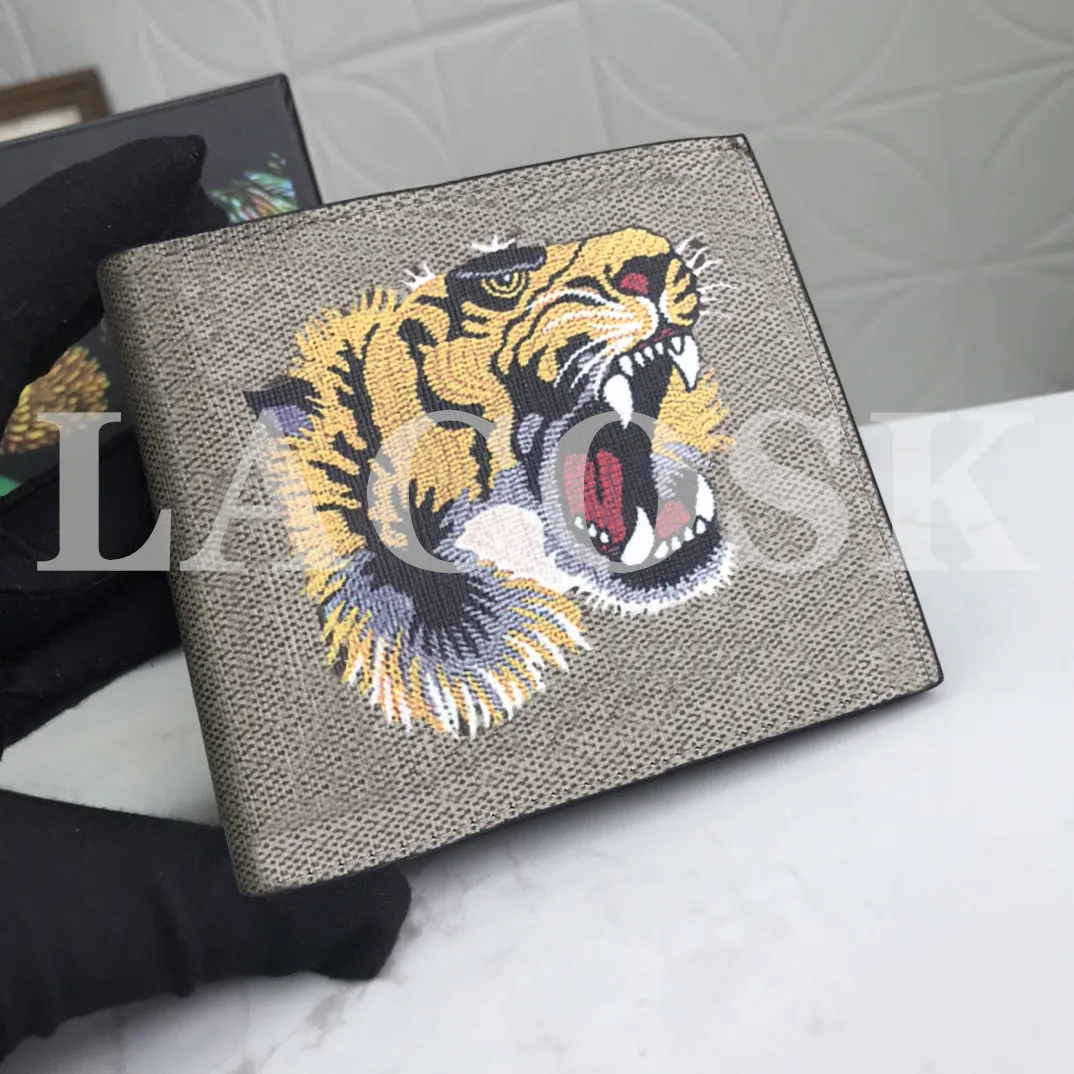 2022 Portafogli Designer di uomini in pelle vera e propria donna corta borse borsette classiche di tigre animale con letttter di alta qualità con box320z