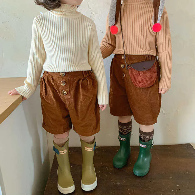 HAYANA 2021 Herbst Kinder Neue Kleidung Pullover Langarm High-neck Stretch Basis Pullover Y1024