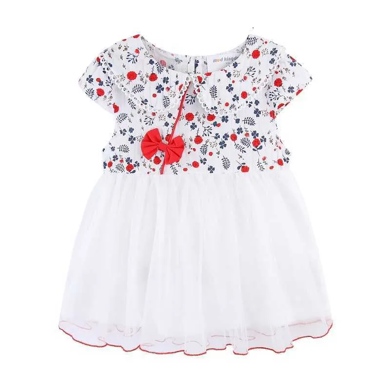 Mudkingdom Floral Baby Girl Dress Stile cinese Qipao Estate bambini Vestiti Tulle Stampa Ragazze es Abbigliamento bambino 210615