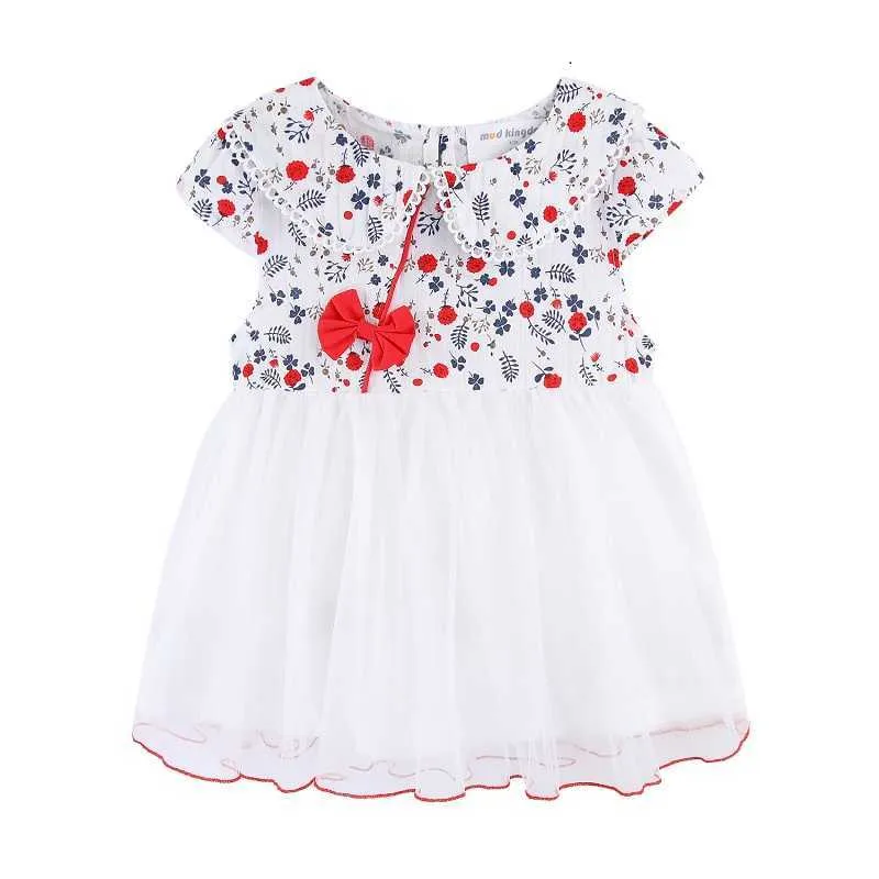 Mudkingdom Kwiatowy Baby Girl Dress Chiński Styl QIPAO Lato dla dzieci Ubrania Tulle Drukuj Dziewczyny Es Toddler Odzież 210615