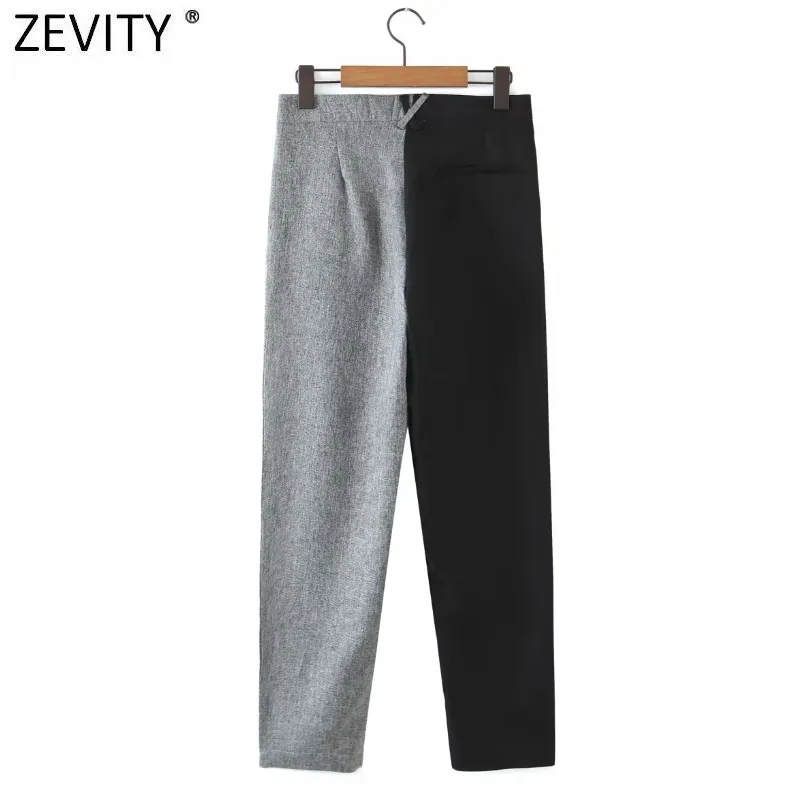 Women Fashion Color Matching Casual Business Harem Pants Chic Trousers femme Pockets pantalones mujer pants P991 210420