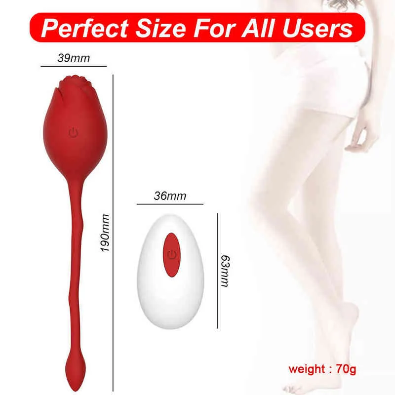 NXY Vibrators Rose Toys Silicone Kegel Balls Wireless Remote Control Tightening Bladder & Pelvic Floor Exercises Sex for Women 0210