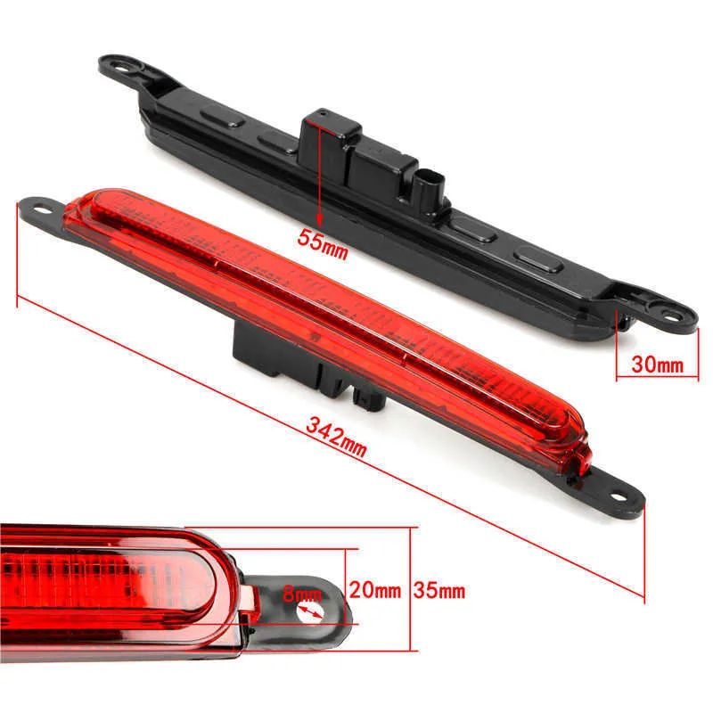 1 feux de freinage à montage élevé pour Mitsubishi Lancer EVO 8334A08 2008-2010 noir/rouge/transparent coque antichoc arrière troisième feux de voiture