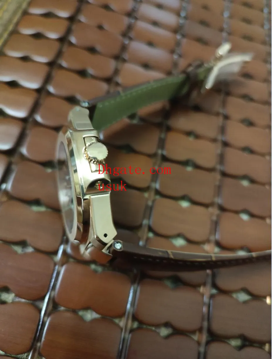 Orologi da uomo classici 5712 001 Orologio da 40 mm meccanico automatico con zaffiro, lunetta in acciaio, cinturino in pelle marrone nero, orologio di lusso impermeabile Rea226A