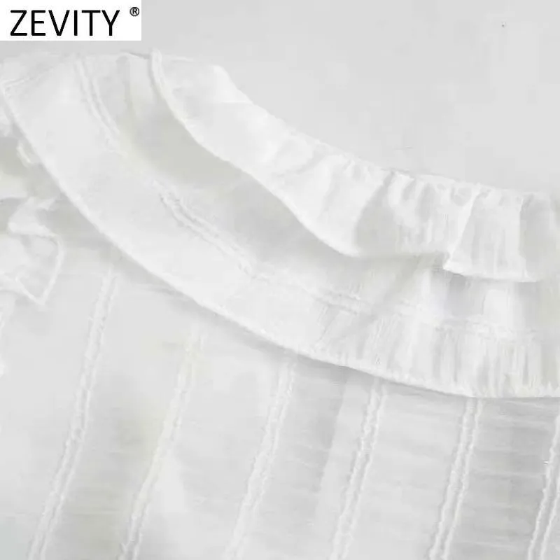 Wiosna Kobiety Kaskadowe Ruffles V Neck White Smock Bluzka Kobieta Lace Up Casual Sweet Koszulki Chic Blusas Topy LS7511 210420