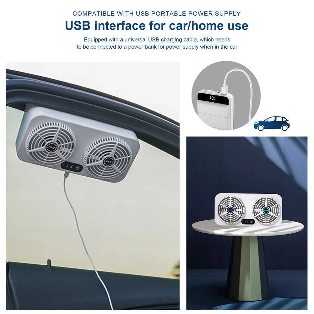 Wentylator samochodowy 2 wentylator wentylator wyciągowy uniwersalny grzejnik samochodowy USB okno pojazdu wentylator przedniej szyby oczyszczacze powietrza eliminują zapach