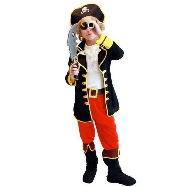 Urodziny dzieci chłopcy Pirate Costume Cosplay Zestaw Dla Dzieci Halloween Boże Narodzenie Dla Dzieci Fancy Party Dress Q0910