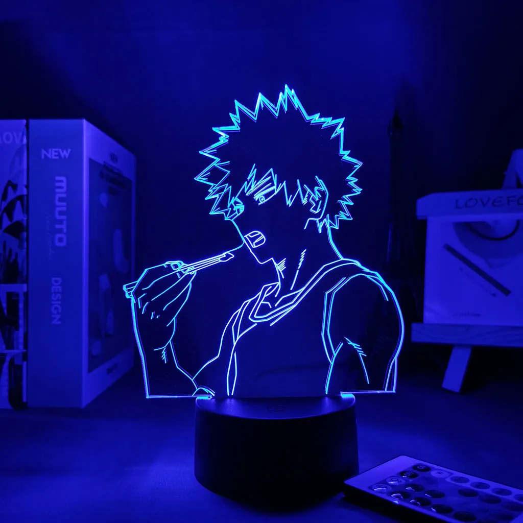 LEDパネルライトアニメフィギュア私のヒーローアカデミアバクゴ3Dランプマンガガジェットバレンタインデイギフトキッズナイト3920278