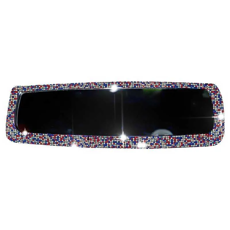 Cristal diamant étincelle universel voiture intérieur rétroviseur conduite sécurité miroir couverture garniture pour femmes Girls262F