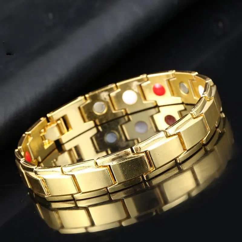 Outras pulseiras tratamento pulseira magnética saúde germânio estiramento jóias para homens e mulheres o presente ímã de aço inoxidável bra290x