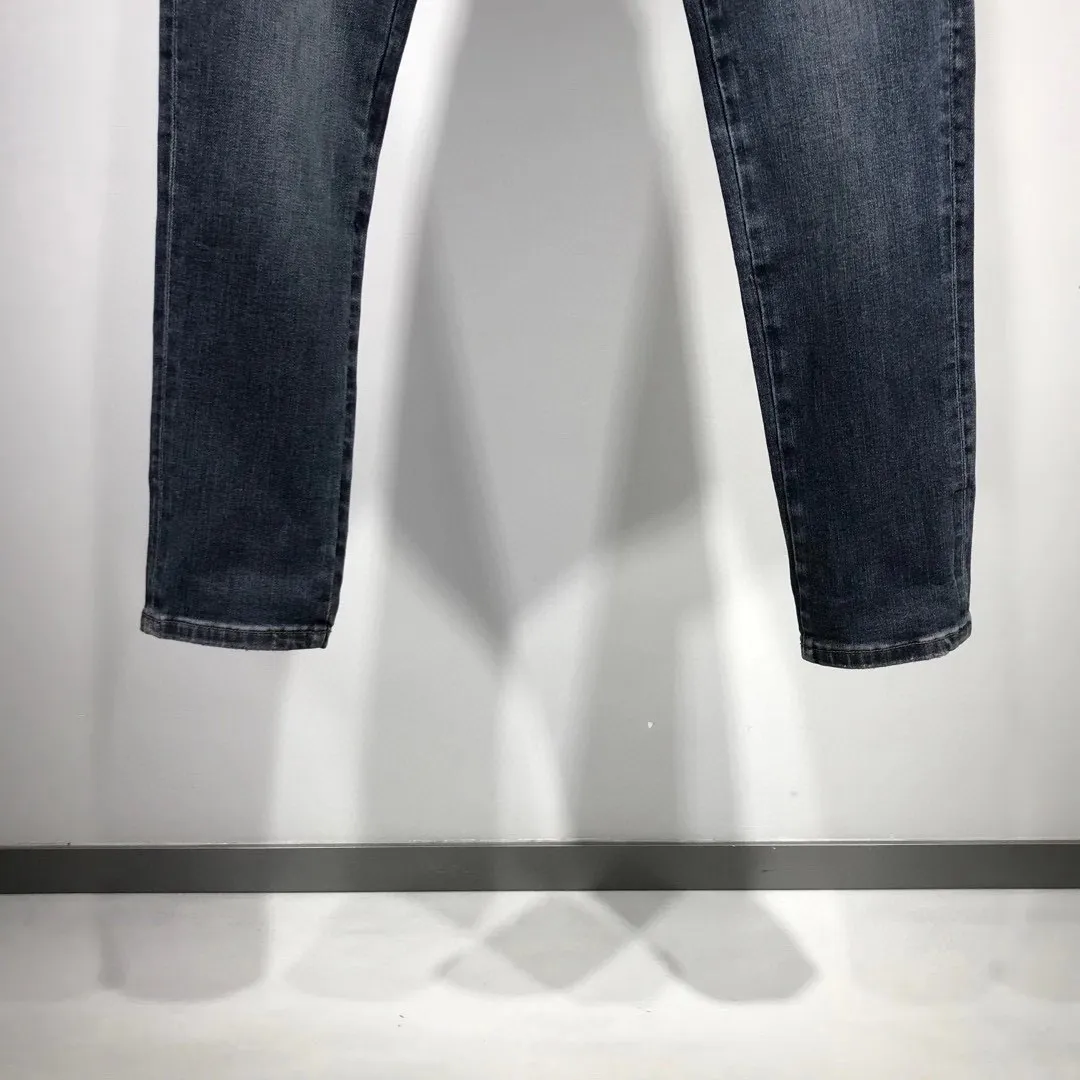 Jean pour hommes, nouveau imprimé européen, classique, rayé à quatre barres, pantalon Slim, pantalon en Denim, 216w