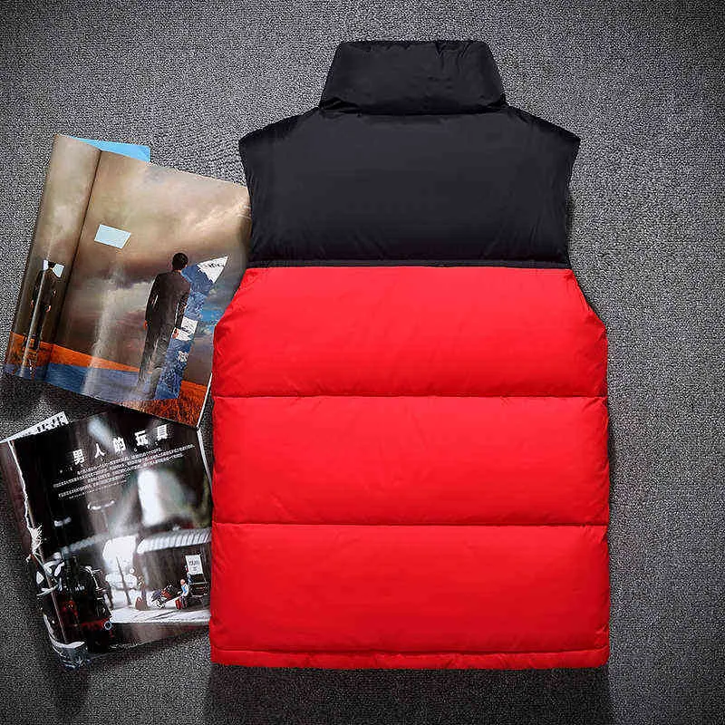 Mode Nieuwe Mens Winter Mouwloze Jas en Jassen Rood Zwart Heren Mouwloze Warm Down Vest Homme Winter Casual Jassen Y1103