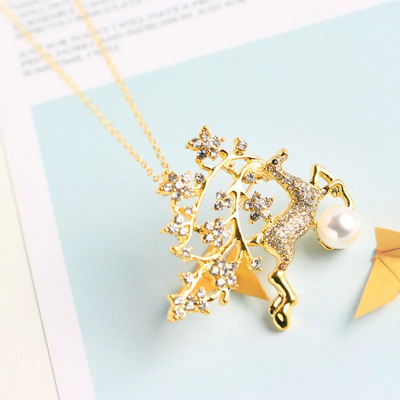 Mode Luxe Elanden Broche Alloy Rhinestone Vrouwen Mannen Kerst Rendier Pak Pin Accessoires Sieraden Dier Snelheid Gift