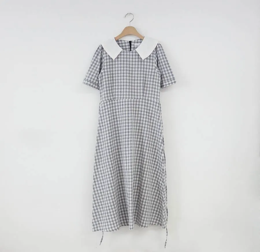 Plaid Mädchen Kleid Pferd Mädchen Plus Größe Sommer Knie Boho Weibliche Kleid Drucken Kurzarm Frauen Kleider Robe Vestido 210423