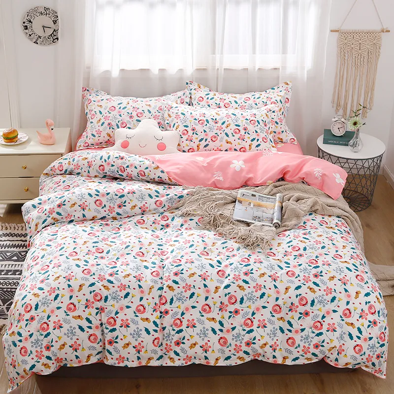 Duvet Cover Geomtric Bedding Set Simple Floral Bedclothes 150 Single Double Queen King Nordic Duver Cover Bed Linens Sheet