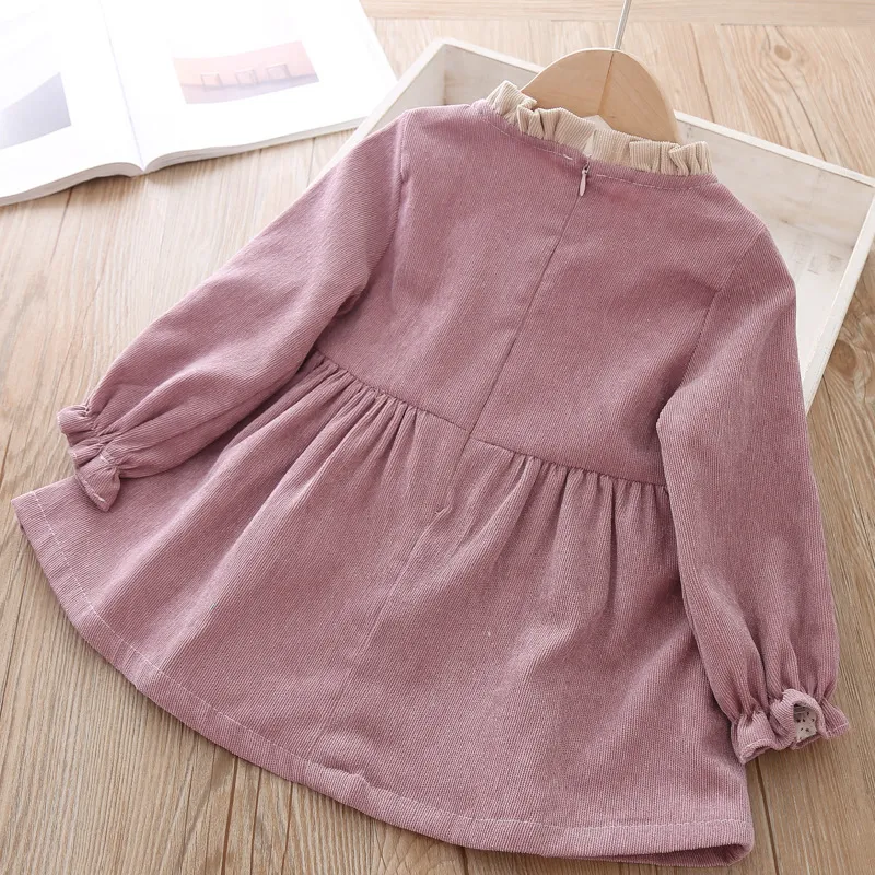 Children Clothes Autumn Girls Dress Baby Girl Princess Big Bow Long-sleeved ChildrenClothes 210515