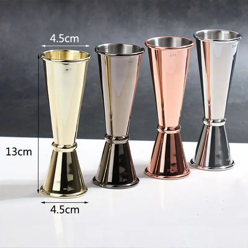 Misurini in acciaio inossidabile da 30/60 ml Party Wine Cocktail Shaker Doppio tono Jigger Shot Bevande Rettifica mista