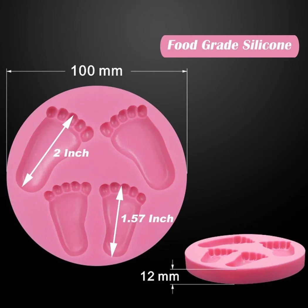 Bear Feet Mould,Soap Clay Fimo Chocolate Sugarcraft Baking Tool DIY Mold for Baby Shower Birthday Party Cake Decoration 122140