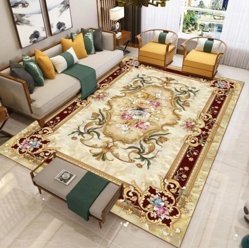 Carpets European Style Persian Art Area Rug For Living Room Non-slip Kitchen Carpet Bedroom Floor Mat Outdoor Parlor Home Decor249h