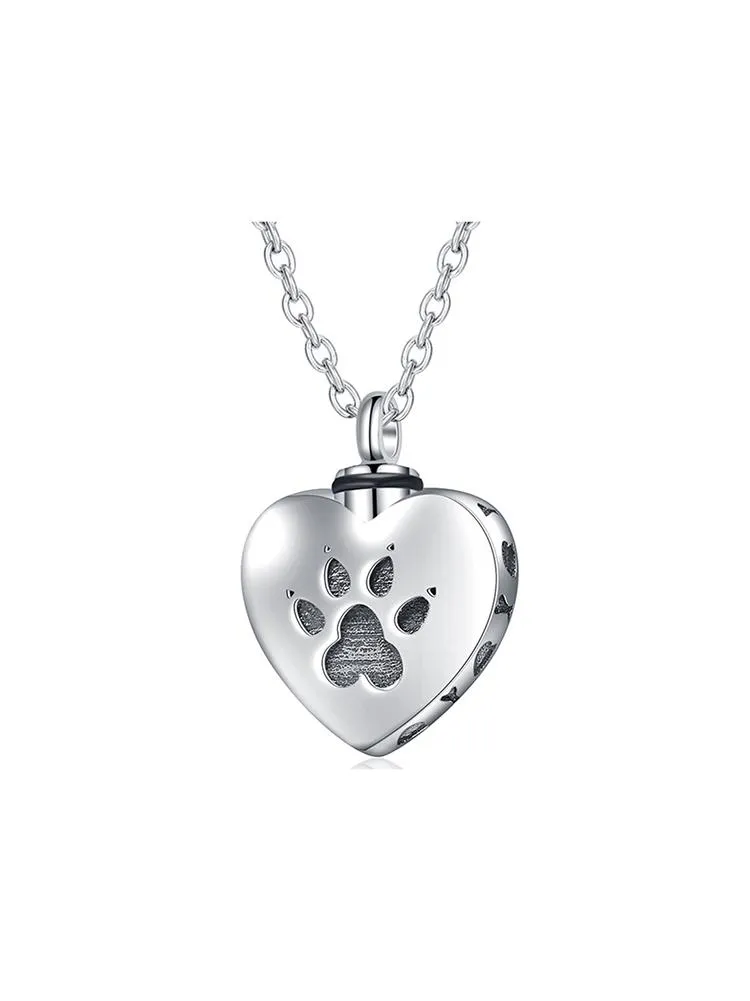 Pendant Necklaces Love Heart Pet Cremation Urn Necklace Gray Dog Jewelry Memorial Souvenir Romantic Lover Gift300J