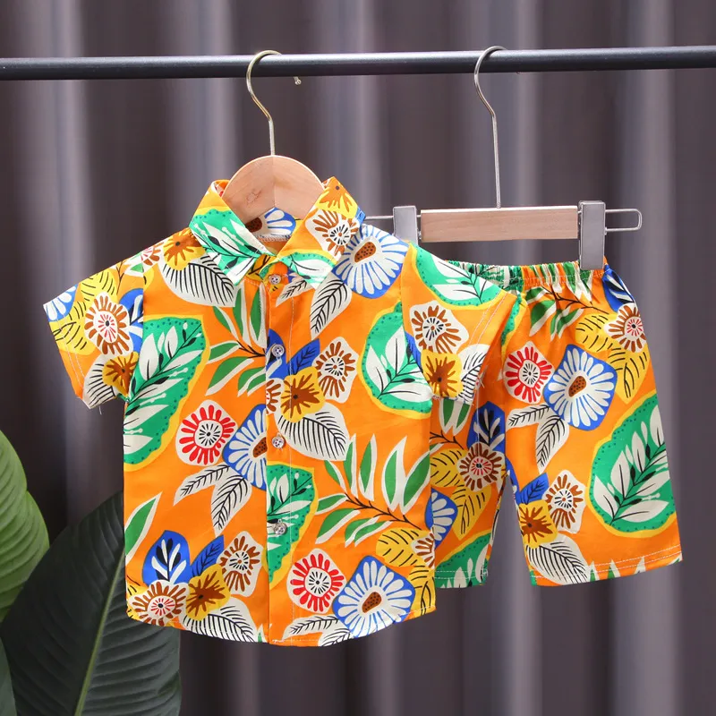 Children's Clothing Sets Short Sleeve Beach Suit for Children In Summer