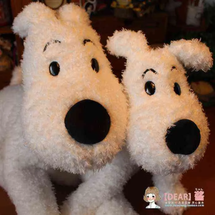 Arrivo Big The Adventures of Tintin Snowy Dog Carino morbido farcito cane bianco peluche bambola regalo di compleanno bambini 220104