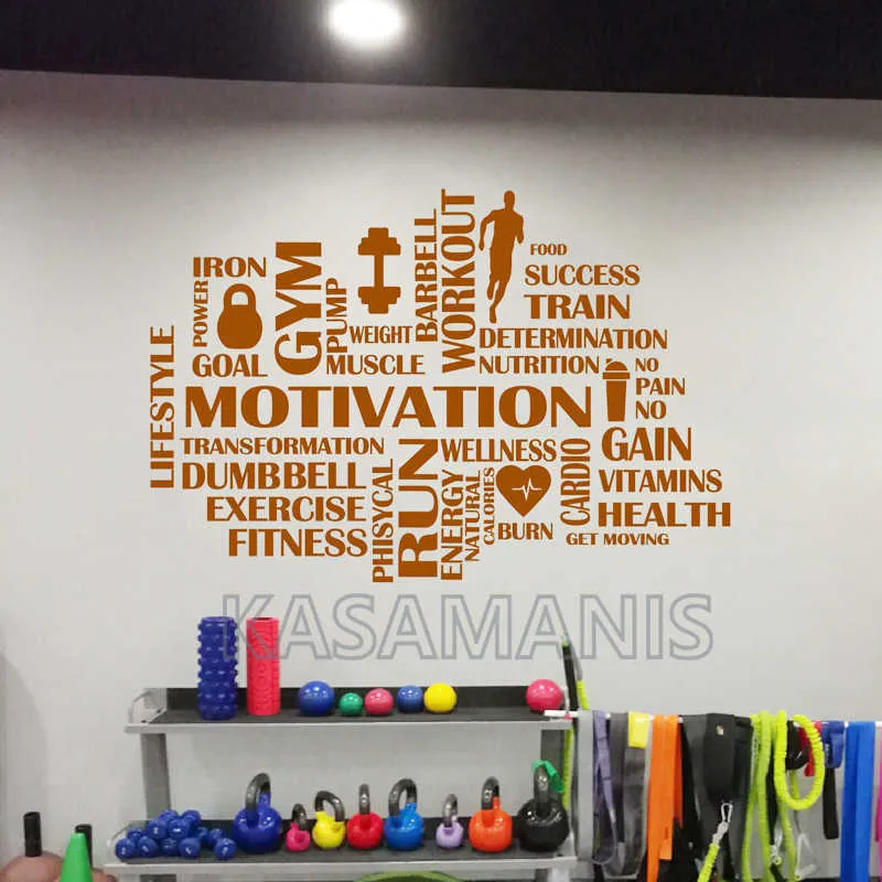 Gym Motivational Words Art Wall Decal Gym Decor
