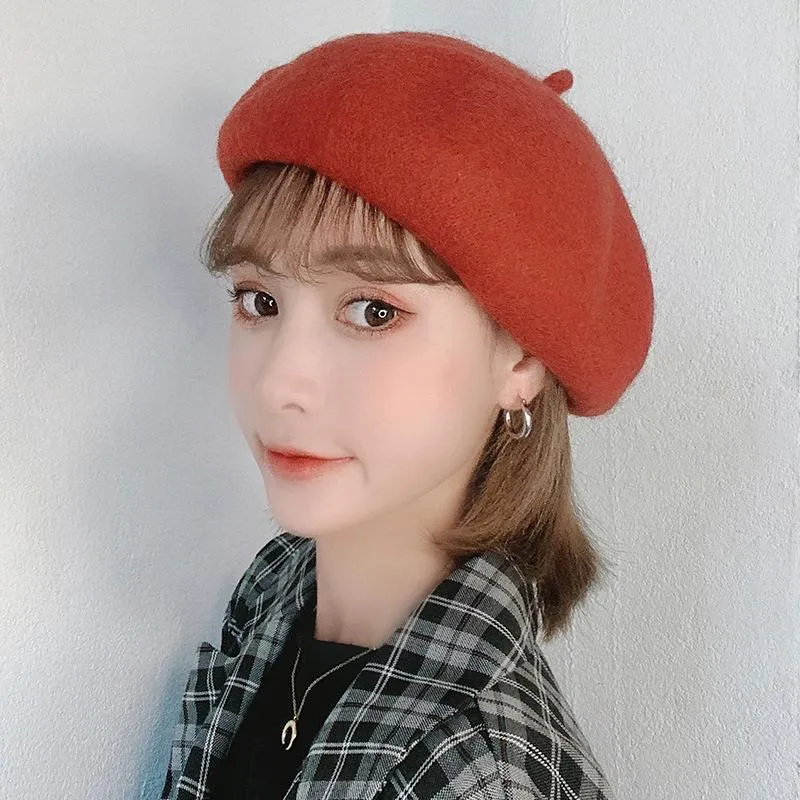 Berets French Beret Artist Warm Wool Fall Winter Beanie Hat Women Girl Cap Vintage Hats Solid Elegant Lady4038239