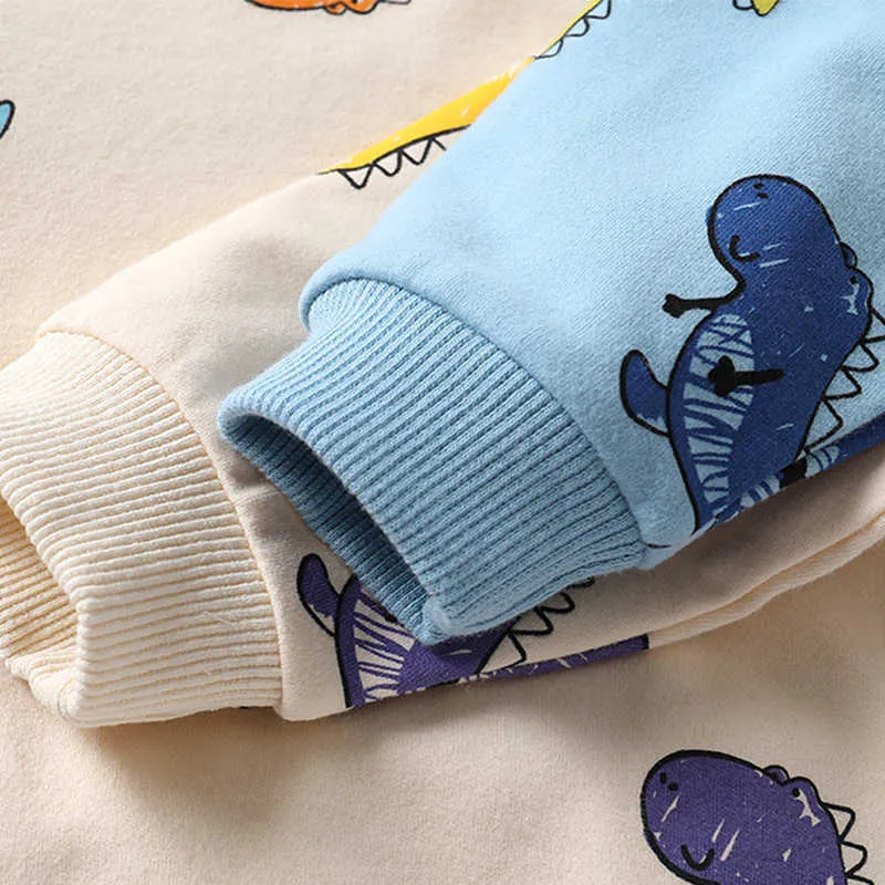 Медведь лидер мальчиков девочек мультфильм динозавров одежда наборы одежды осень рожденные причинные футболки топы брюки наряды одежда малышей 210708