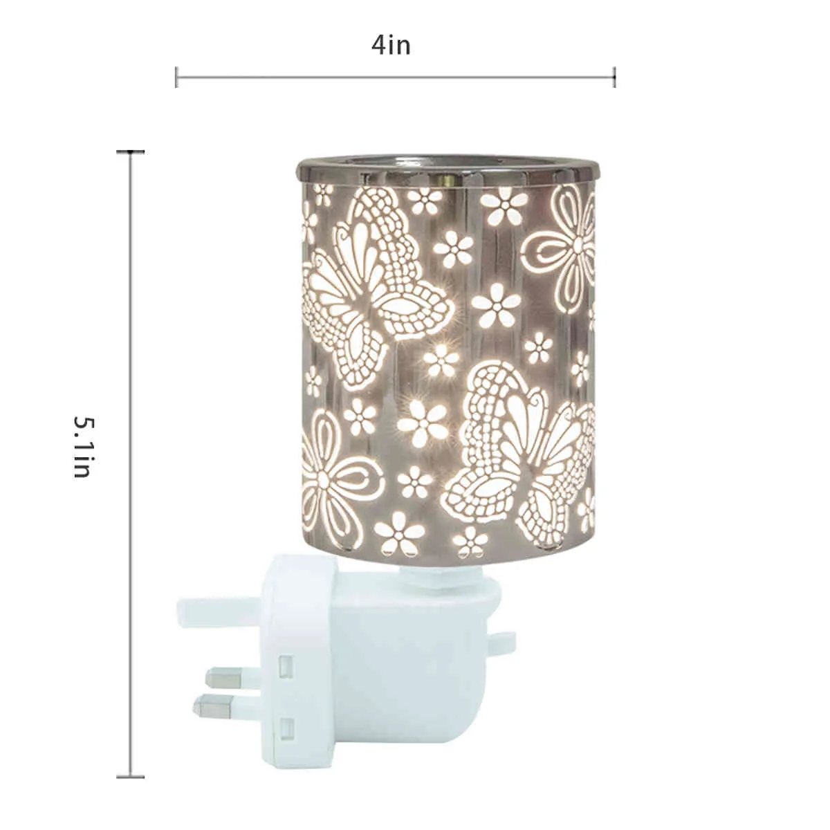 Electric Melt Plug In Fragrance Candle Warmer Metal Oil Burner Lamp for Scented Wax Butterfly Night Light6129709