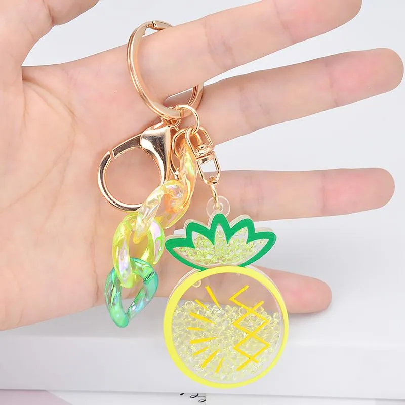Mignon Simulation fruits porte-clés pastèque fraise porte-clés pour femmes fille bijoux dessin animé voiture sac à main porte-clés décoration