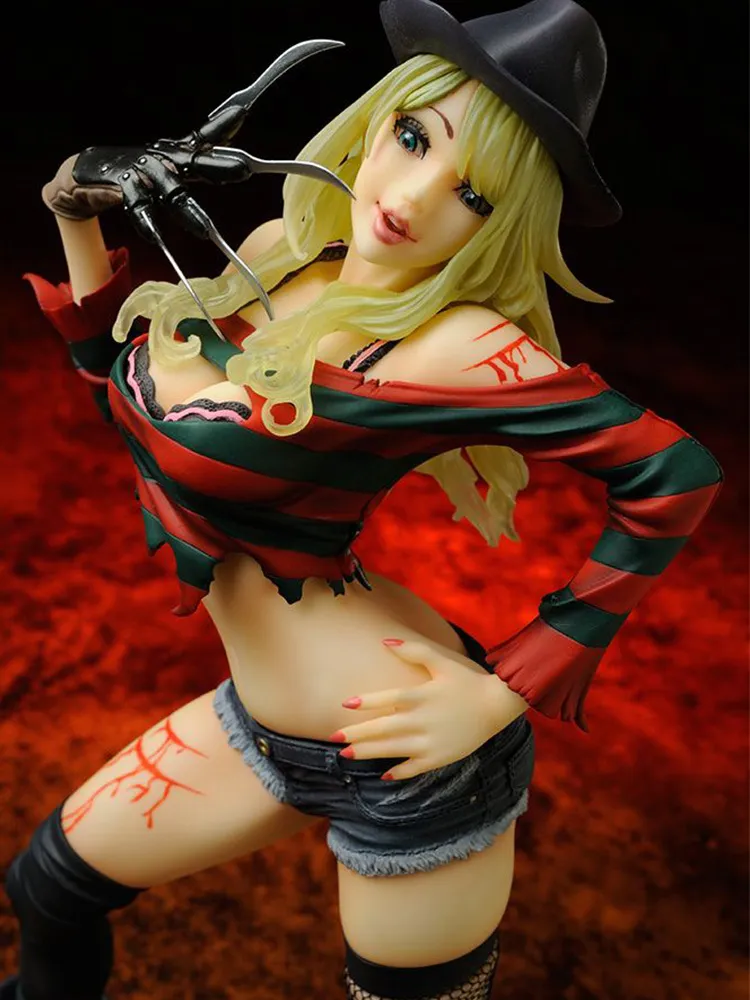 23cm freddy vs jason kadın versiyonu pvc aksiyon figürü anime korku bishoujo jason voorhees 2. baskı figürü model oyuncaklar x0503298576