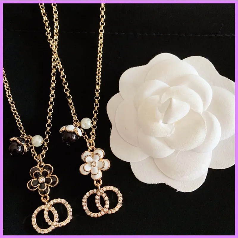 Nuove donne moda ciondolo collana designer collane donna designer di fiori gioielli di alta qualità perla con diamanti D223014F